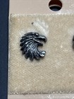 Pewter Eagle Head Earrings Vintage Figural Bird Jewelry