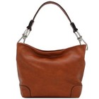 Hobo Shoulder Bag With Big Snap Hook Hardware Camel