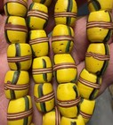 Amazing Yellow African Trade Beads W  Trail Decorations Venetian Glass Antique  