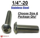 1 4-20 Button Head Socket Cap Screws Allen Bolts Hex Drive Stainless Steel 18-8