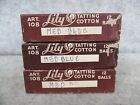 Vintage Craft Lily Boil Proof Tatting Cotton Crochet Thread Color Med Blue