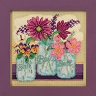 Cut Flowers Cross Stitch Kit Mill Hill 2016 Buttons   Beads Spring Mh141611