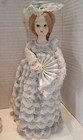 Vtg House Of Global Art Porcelain Victorian Style Dolls Fans Lace Pink Blue 10 