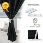 Adhesive Blackout Curtains Self Stick Shades Window 35w X 59l Black 1 Panel    