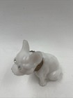 Vintage Mcm Westmoreland White Glass French Bulldog Dog Figurine Rhinestone Eyes