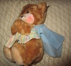 Vtg 1980 s Fisher Price Teddy Beddy Bear W  Blanket Still Attached Clean   Plush