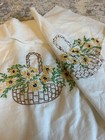 Vintage 12 Embroidered Quilt Blocks  17 X 17 On Feed Sack  Free Shipping