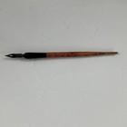 Vintage Antique Dip Pen W Nib 5  odd Style Reinforced  Wooden Red And Black