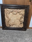 Antique Pressed Tin Ceiling Tile Framed 31 5    Victorian Architectural Salvage