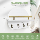 Key Holder Wall Mount Mail Organizer 4 Hook Semicircle Key Rack