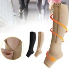 Nylon Zipper Compression Socks Support Graduated Stockings Mens Womens 20-30mmhg