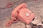 Bright Color Vintage 1965 Pink Western Electric 500 Rotary Desk Phone 1957