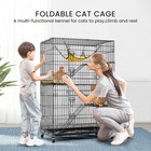 Catio 4-tier Large Cat Cages Indoor Metal Kitten Playpen Enclosure With Wheels