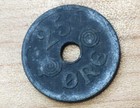 1944 Denmark 25 Ore Zinc Wwii 