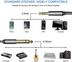 6 35mm 1 4  To 3 5mm 1 8  Male Trs Stereo Audio Cable With Alloy Housing