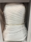 David s Bridal Emily Strapless Chiffon Full-length Ruched Beaded Dress 18w