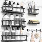 Shower Caddy Organizer Set Rustproof Adhesive Hooks Bathroom Storage 6 Pieces Us