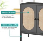 Modern Storage Cabinet Rattan Sideboard Buffet Cabinet With Adjustable Shelves