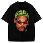Dennis Rodman Zig Zag Green Hair Rodzilla Hollywood 90 s Vintage Design T-shirt