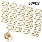 50pc Vintage Small Hinges Solid Brasscraft Boxes Trinket Jewelry Box Door Hinge