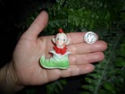 Vintage Japan - Ceramic Christmas Elf - Pixie In Shoe - Miniature Figurine 