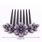 Women Rhinestone Crystal Hair Comb Clip Elegant Flower Hairpin Bridal Headwear