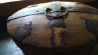 1800 s Thick  Heavy Large  Wood   Metal Walled Bale Handled Pantry  8 X 19 