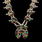 Sterling Silver Navajo Zeta Begay Squash Blossom Necklace earrings 128 Grams 28   