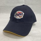 Miller Lite Hat Cap Navy Blue Yellow Embroidered Adjustable Adult Beer New