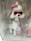 Granville Lane White Poodle Ornament Set Of 3 W Pink Bows Holiday Christmas New