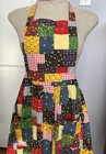 Vintage 60   s Hippie Bright Calico Flower Print Full Apron