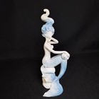 Stunning 12in Tall Blue And White Glittery Shining Ombre Large Mermaid Figurine