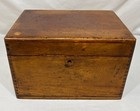 Vintage 1932 Hand Made Dovetail Solid Walnut Wood Lidded Box Tool Cash Document
