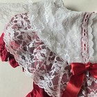 Vintage Fancy Girl Red Brocade Fancy Dress Sz 4 Usa White Lace Little Girls Nwt