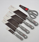 6pc Wusthof Gourmet Knife Set Custom Gray Handle Santoku Chefs Shears