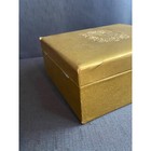 Vintage Schenley Jewelry Box Gold Large Impressed Logo Locking Trinket Case