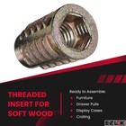 E-z Lok Threaded Insert For Soft Wood  Zinc Hex-flanged Thread Inserts M8-1 2   