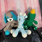 Handmade Crochet Amigurumi Plush Set     Puppy  Giraffe   Dinosaur