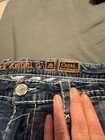 Rock Revival Tamas Slim Straight Distressed Thick Stitch Jeans