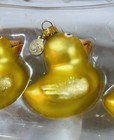 Vintage Dept 56 Tiny Trimming Mini Glass Rubber Ducky 8 Ornaments Original Box