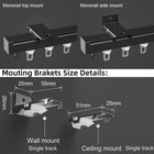 2m Heavy Duty Steel Curtain Hanging Track System W  Rollers   Mounting Hardware
