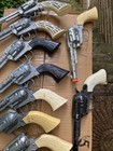Lot Of 9 Vintage Die Cast Pony Boy Cap Gun Metal Cowboy Pistol All But 2 Work 