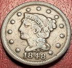 1848 Braided Hair Large Cent  Free Shipping