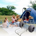 Folding Beach Cart trolley With Large Balloon Tires And Adjustable Height