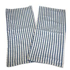 Vintage Ralph Lauren White Blue Striped Euro Sham Pillow Cover 25x25 Set Of 2
