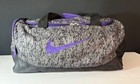 Nike Large Duffel Gym Bag Zip Gray Tiger Camo Purple Black Polyester Customized