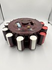 Vintage Turnit Mfg Co Poker Chip   Cards Caddy 1950s Marbled Bakelite With Chips