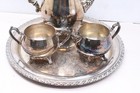 Vintage Oneida Usa Silver Plate Coffee Or Tea Pot With Creamer And Sugar Bowl