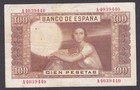  vf  No Tears Or Holes  1953 Spain 100 Pesetas P-145a A4039440  a01-2 