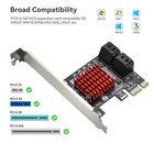 Eluteng Pci-e To Storage Adapter 4 Ports Pcie Expansion Card 6gbps Sata3 0 Contr